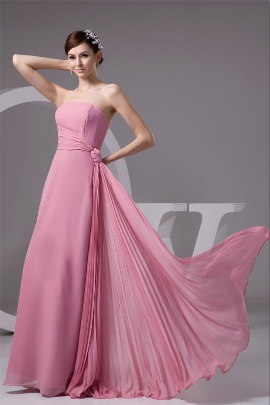 Most Popular Ruffles Strapless Chiffon Long Bridesmaid Dresses 02010106 Most Popular Ruffles Strapless Chiffon Long Bridesmaid Dresses 02010106