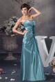 A-Line Floor-Length Silk like Satin Soft Strapless Long Bridesmaid Dresses 02010110