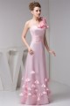 A-Line One-Shoulder Fine Netting Sleeveless Long Pink Bridesmaid Dresses 02010111