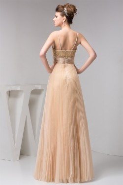 A-Line Spaghetti Strap Lace and Chiffon Long Bridesmaid Dresses 02010112