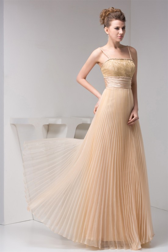 A-Line Spaghetti Strap Lace and Chiffon Long Bridesmaid Dresses 02010112