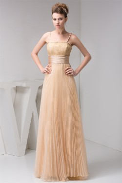 A-Line Spaghetti Strap Lace and Chiffon Long Bridesmaid Dresses 02010112