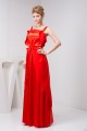 Straps Sheath/Column Sleeveless Bows  Long Bridesmaid Dresses 02010117