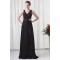A-Line Chiffon Elastic Woven Satin Brush Sweep Train Long Black Bridesmaid Dresses 02010119