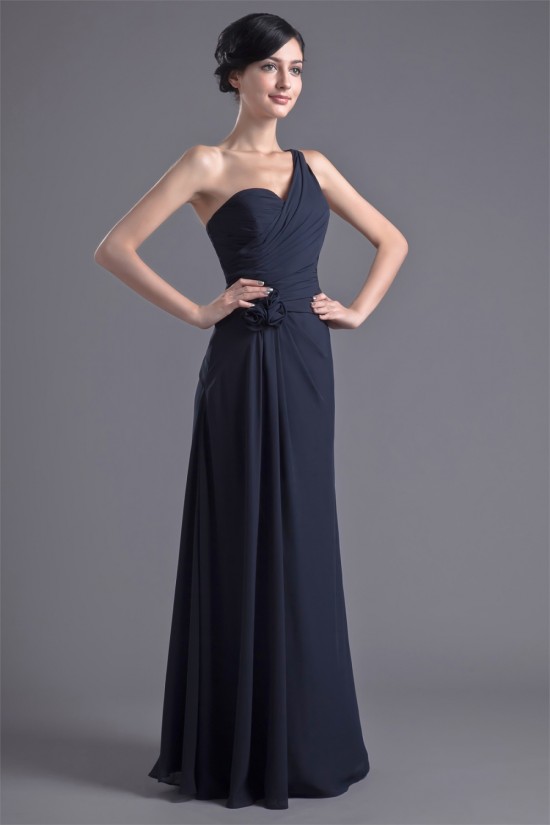 A-Line Chiffon One-Shoulder Long Bridesmaid Dresses 02010122 A-Line Chiffon One-Shoulder Long Bridesmaid Dresses 02010122