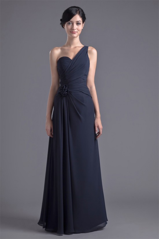 A-Line Chiffon One-Shoulder Long Bridesmaid Dresses 02010122 A-Line Chiffon One-Shoulder Long Bridesmaid Dresses 02010122