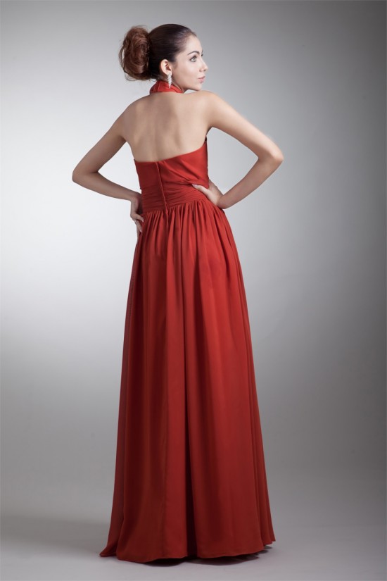 A-Line Halter Sleeveless Handmade Flowers Most Popular Long Bridesmaid Dresses 02010125 A-Line Halter Sleeveless Handmade Flowers Most Popular Long Bridesmaid Dresses 02010125