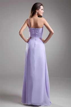 A-Line One-Shoulder Chiffon Long Bridesmaid Maternity Dresses 02010126