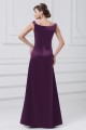 A-Line Satin Floor-Length Pleats Sleeveless Long Purple Bridesmaid Dresses 02010127