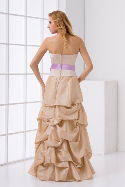 A-Line Taffeta Floor-Length Long Bridesmaid Dresses 02010131