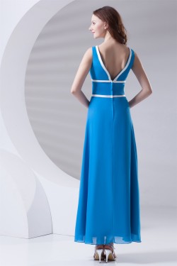 Beautiful A-Line Chiffon V-Neck Bridesmaid Dresses 02010137