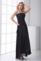 Charming Beading Chiffon A-Line One-Shoulder Long Black Bridesmaid Dresses 02010138