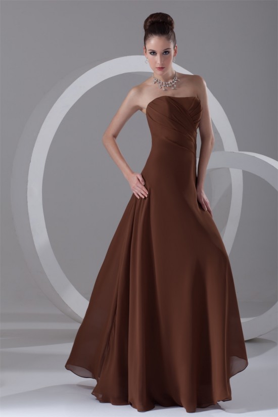 A-Line Sleeveless Long Chiffon Bridesmaid Dresses 02010140
