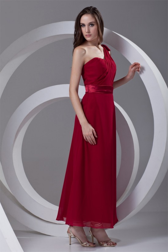 A-Line Chiffon Bows Strapless One-Shoulder Long Red Bridesmaid Dresses 02010141 A-Line Chiffon Bows Strapless One-Shoulder Long Red Bridesmaid Dresses 02010141
