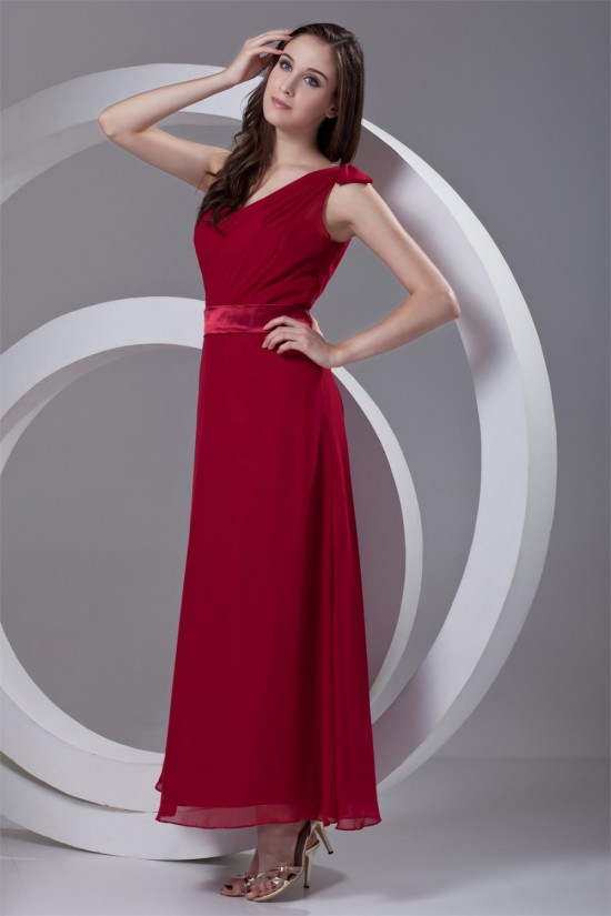 A-Line Chiffon Bows Strapless One-Shoulder Long Red Bridesmaid Dresses 02010141 A-Line Chiffon Bows Strapless One-Shoulder Long Red Bridesmaid Dresses 02010141