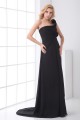 Hot Selling Chiffon One-Shoulder Long Black Bridesmaid Dresses 02010143 Hot Selling Chiffon One-Shoulder Long Black Bridesmaid Dresses 02010143