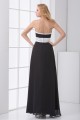 A-Line Strapless Sleeveless Long Black White Chiffon Bridesmaid Dresses 02010147