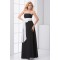 A-Line Strapless Sleeveless Long Black White Chiffon Bridesmaid Dresses 02010147