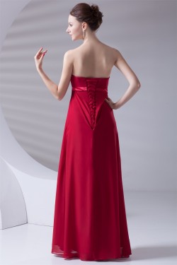 Criss Cross Chiffon Empire Strapless Maternity Long Red Maternity Bridesmaid Dresses 02010151