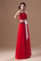 A-Line Sweetheart Floor-Length Chiffon Long Red Bridesmaid Dressess 02010156