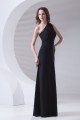 A-Line Sleeveless Floor-Length One-Shoulder Long Black Chiffon Bridesmaid Dresses 02010157 A-Line Sleeveless Floor-Length One-Shoulder Long Black Chiffon Bridesmaid Dresses 02010157