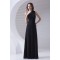 A-Line Sleeveless Floor-Length One-Shoulder Long Black Chiffon Bridesmaid Dresses 02010157