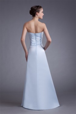Floor-Length Strapless Pleats A-Line Sleeveless Long Bridesmaid Dresses under 100 02010160