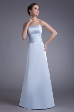 Floor-Length Strapless Pleats A-Line Sleeveless Long Bridesmaid Dresses under 100 02010160