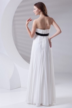 Empire Strapless Long White Chiffon Bridesmaid Dresses Maternity Dresses 02010161