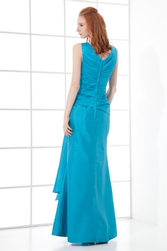 Floor-Length V-Neck Taffeta Handmade Flowers Bridesmaid Dresses 02010163 Floor-Length V-Neck Taffeta Handmade Flowers Bridesmaid Dresses 02010163