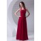 A-Line Halter Sleeveless Ruched Chiffon Long Red Bridesmaid Dresses 02010165