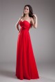 Handmade Flowers Sleeveless Sheath/Column Long Red Chiffon Bridesmaid Dresses 02010168