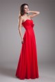 Handmade Flowers Sleeveless Sheath/Column Long Red Chiffon Bridesmaid Dresses 02010168