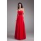Handmade Flowers Sleeveless Sheath/Column Long Red Chiffon Bridesmaid Dresses 02010168