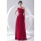 One-Shoulder Chiffon Red Long Bridesmaid Dresses under 100 02010173
