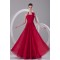 Ruffles Sleeveless Halter Brush Sweep Train Long Red Bridesmaid Dresses 02010182