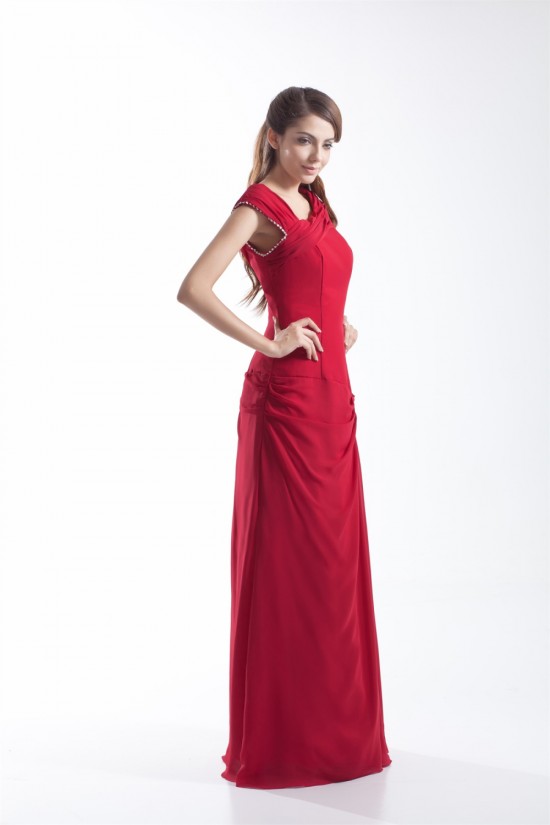 Sheath/Column Floor-Length Sleeveless Beading Long Bridesmaid Dresses 02010184