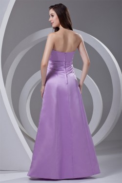 A-Line Strapless Bows Satin Floor-Length Bridesmaid Dresses 02010187