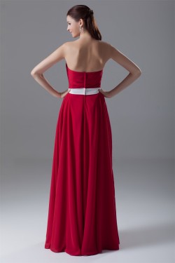 A-Line Sleeveless Floor-Length Chiffon Best Long Red Bridesmaid Dresses 02010189
