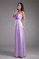 Sleeveless Handmade Flowers Elastic Woven Satin Bridesmaid Dresses 02010190