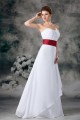 A-Line Sleeveless Pleats Satin Chiffon Floor-Length Best Long White Bridesmaid Dresses 02010192