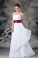 A-Line Sleeveless Pleats Satin Chiffon Floor-Length Best Long White Bridesmaid Dresses 02010192