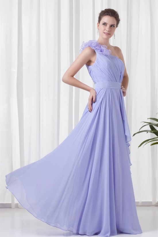 Sleeveless Sheath/Column Floor-Length One-Shoulder Long Bridesmaid Dresses 02010196