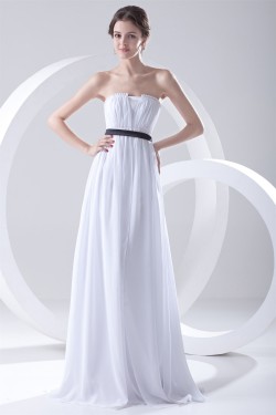 Empire Strapless Chiffon Long White Bridesmaid Dresses Maternity Bridesmaid Dresses 02010198