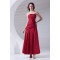 Soft Sweetheart A-Line Pleats Taffeta Sleeveless Long Red Bridesmaid Dresses 02010203