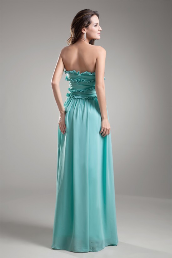 Strapless Floor-Length Chiffon Long Bridesmaid Dresses 02010206