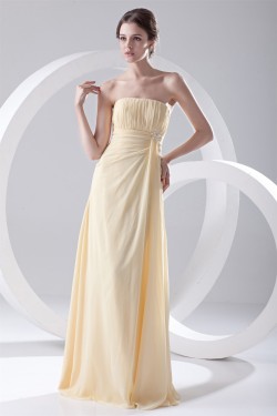 Strapless Pleats Floor-Length Sleeveless Long Bridesmaid Dresses 02010207