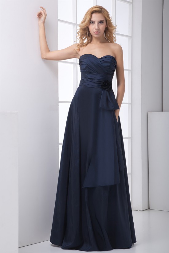 Taffeta A-Line Sweetheart Floor-Length Sleeveless Long Bridesmaid Dresses 02010211