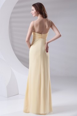 V-Neck Floor-Length Chiffon Spaghetti Strap Long Bridesmaid Dresses 02010212