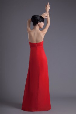 Wholesale Chiffon Cascading Ruffles Long Red Bridesmaid Dresses 02010214